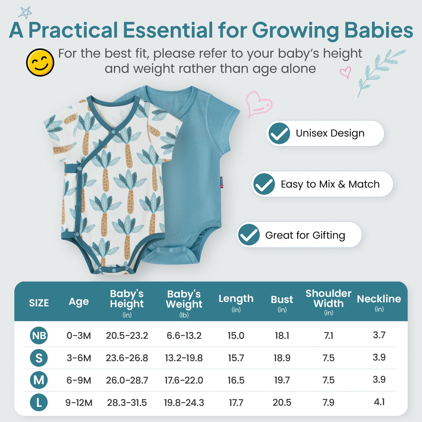 2-Pack Outlast® Temperature-Regulating Baby Onesies Bodysuits