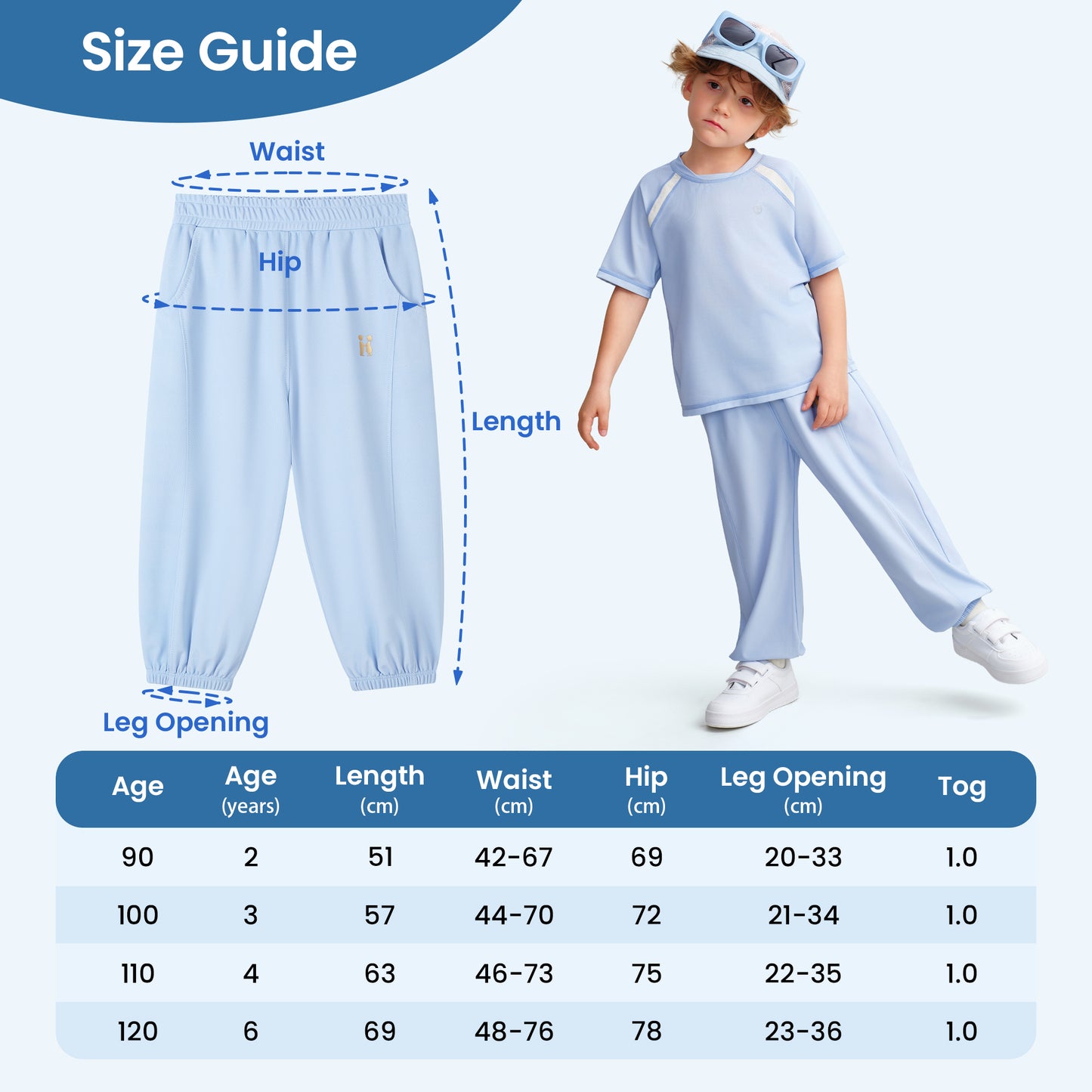 3-Pack Toddler Cooling Jogger Pants UPF 50+
