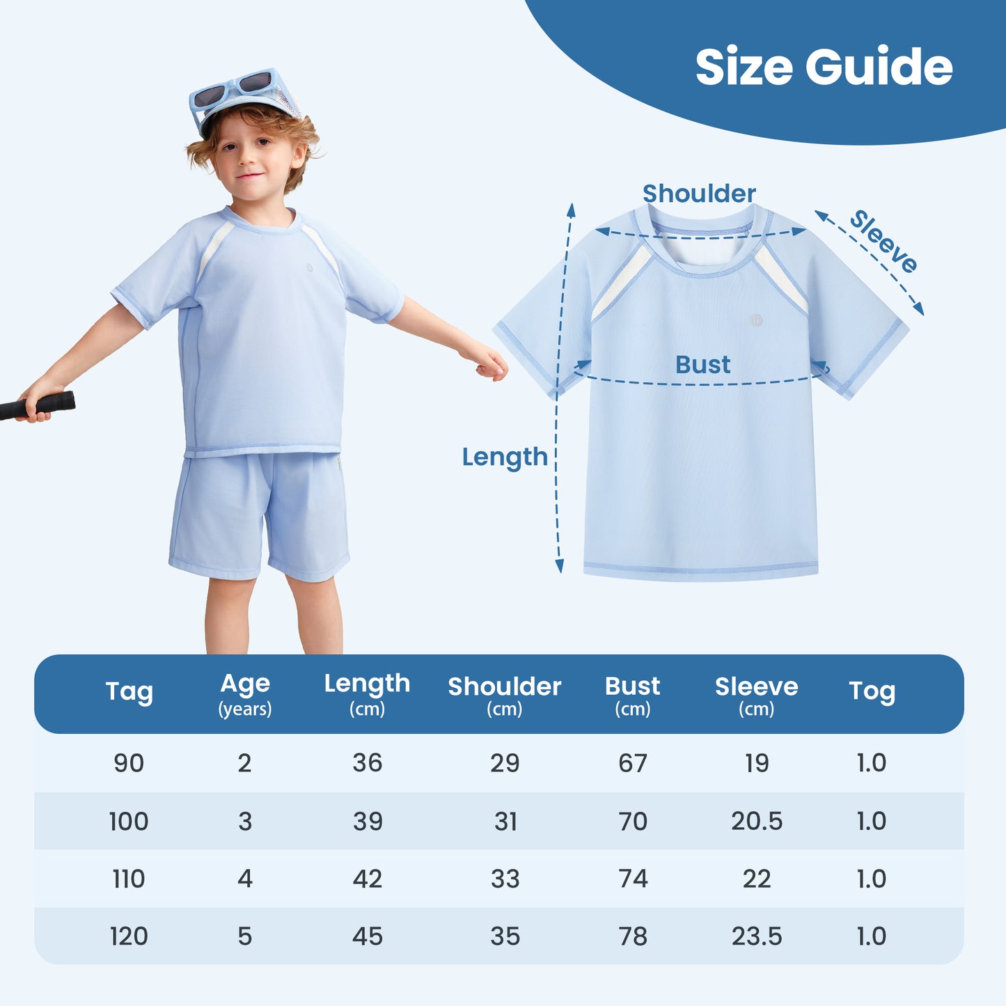 3-Pack Quick-Dry Toddler Short Sleeve T-Shirts UPF 50+