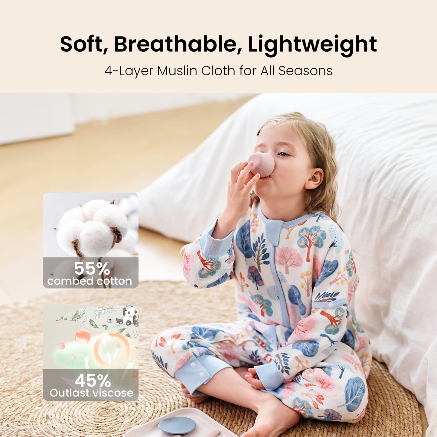Outlast® Temperature Regulating Sleep Bag with Detachable Sleeves