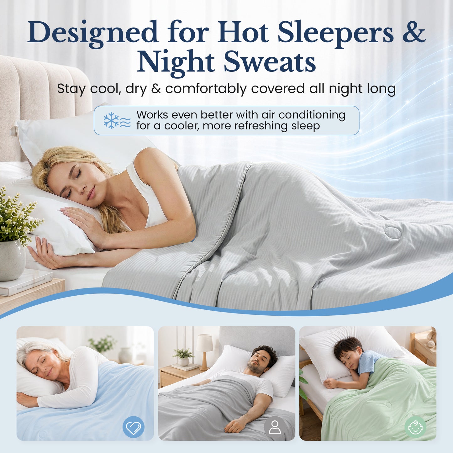 Outlast® Striped Cooling Comforter