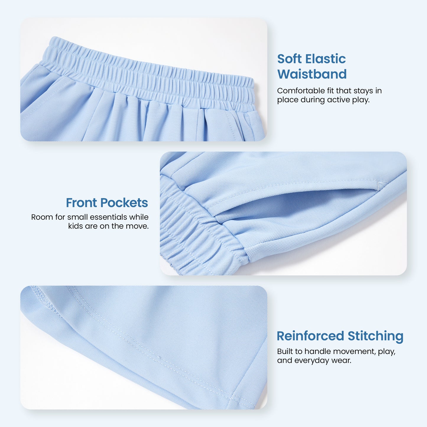 3-Pack Toddler Cooling Shorts UPF 50+