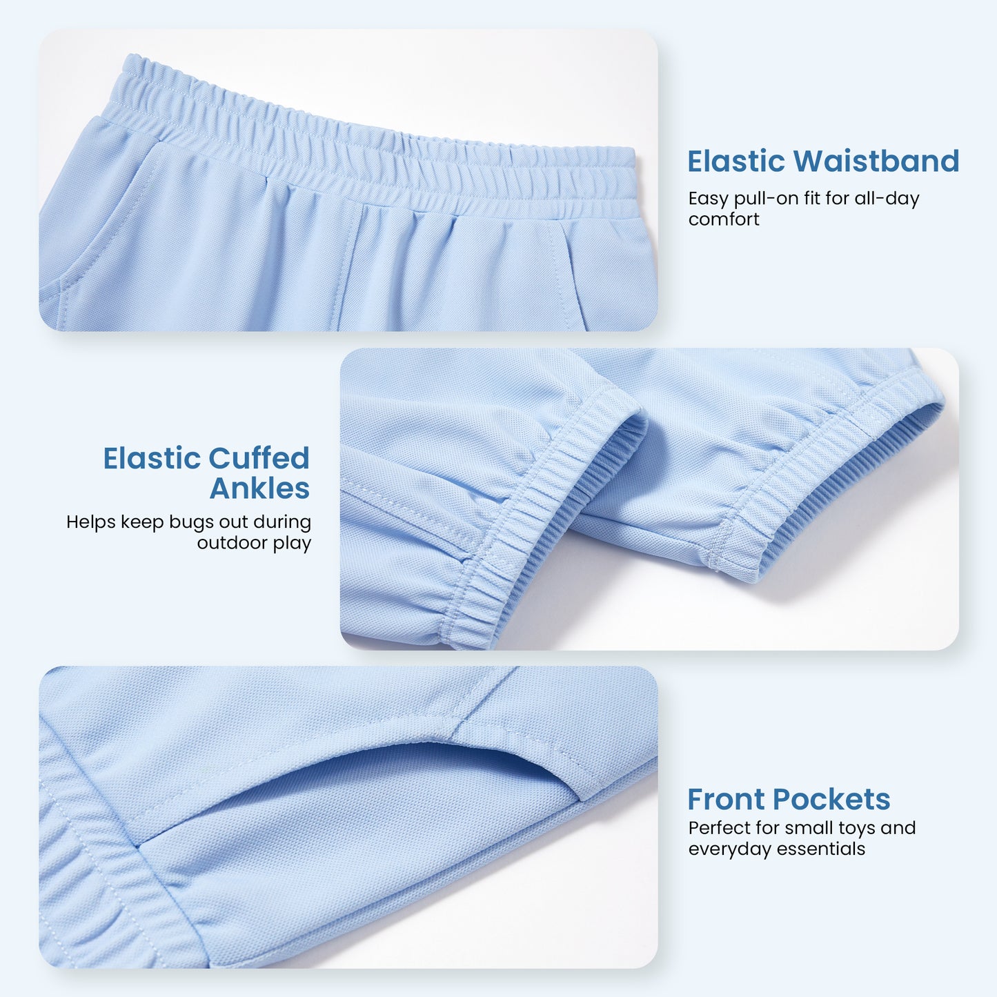 3-Pack Toddler Cooling Jogger Pants UPF 50+