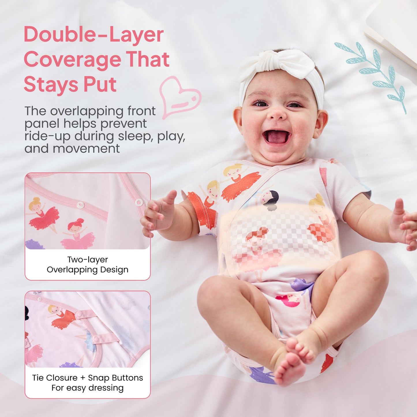 2-Pack Outlast® Temperature-Regulating Baby Onesies Bodysuits