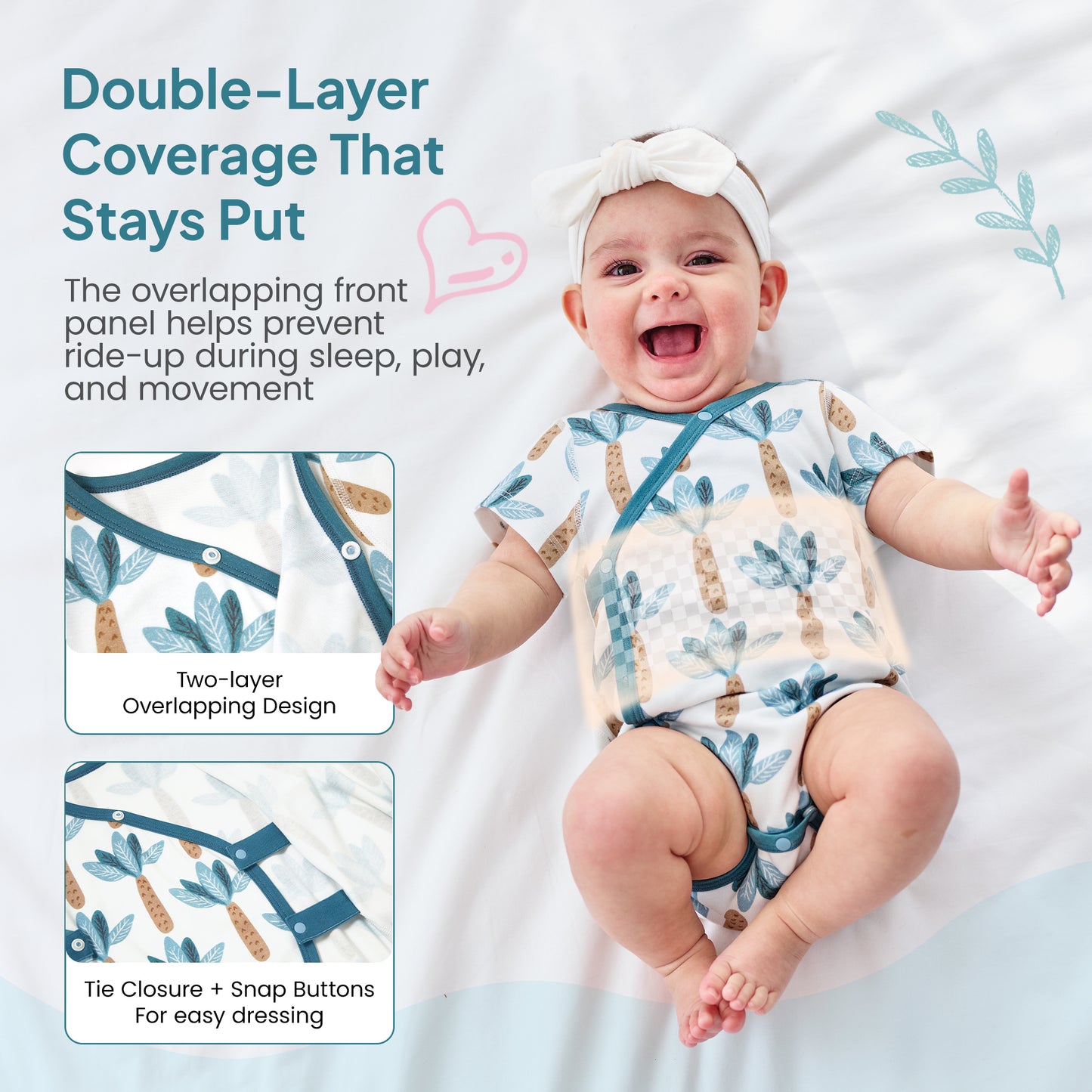 2-Pack Outlast® Temperature-Regulating Baby Onesies Bodysuits