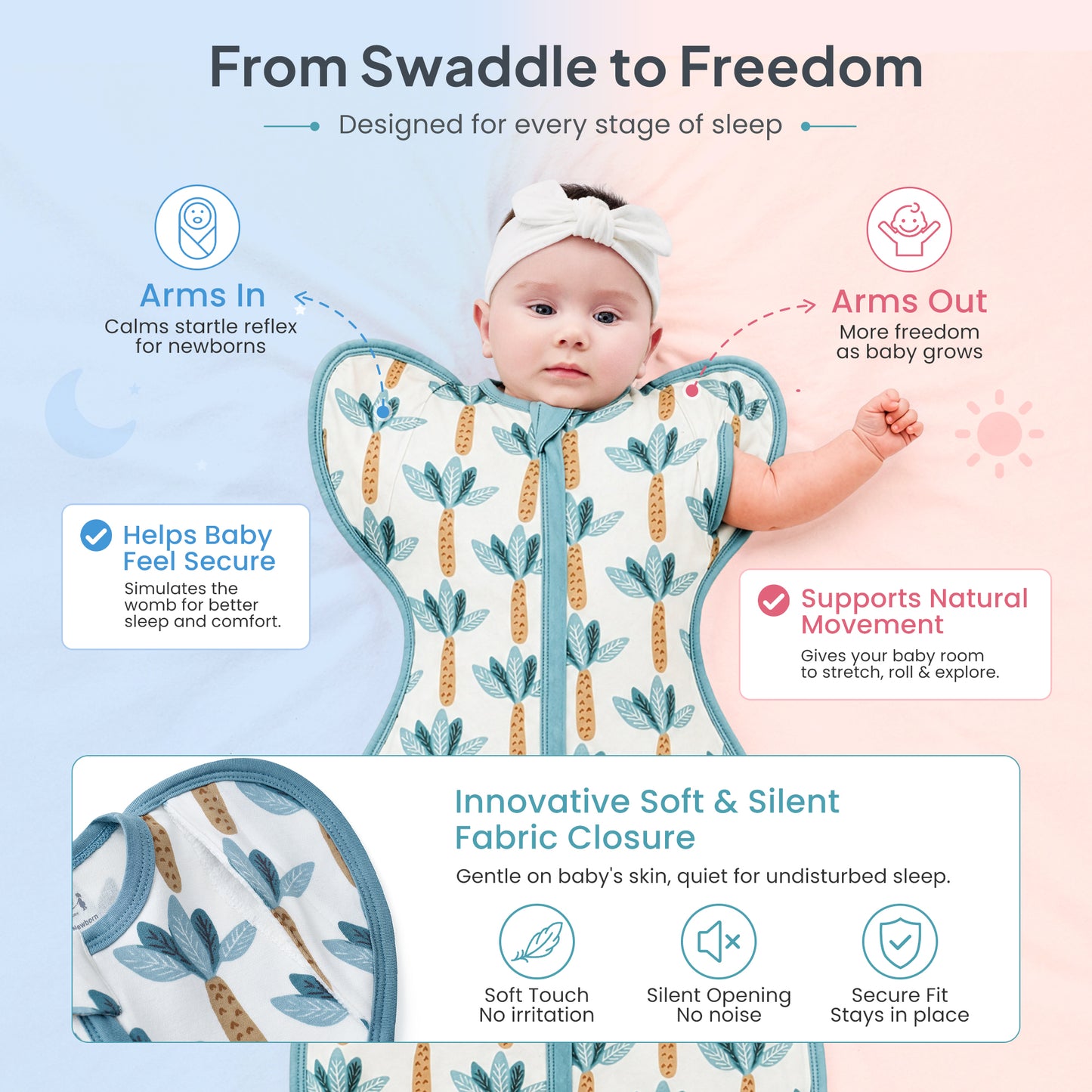 Outlast® 2-in-1 Convertible Cuffs Swaddle Sleep Bag